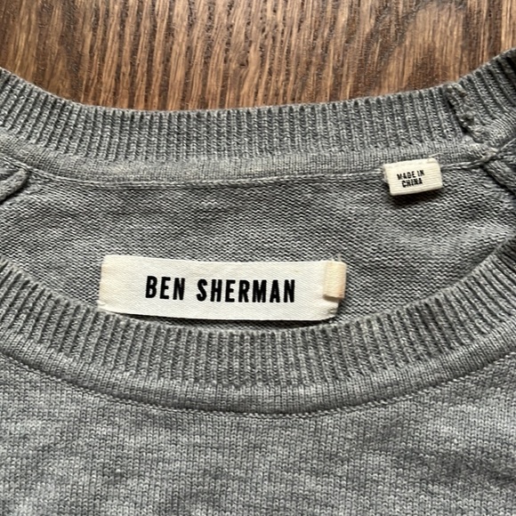 Ben Sherman grey sweater with elbow patch and chest pocket. - Picture 2 of 4